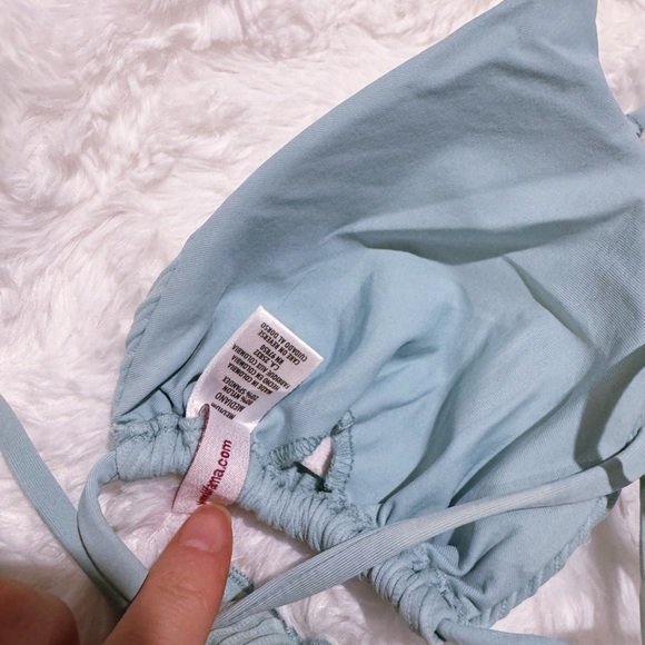 Luli Fama ORILLAS DEL MAR Triangle Bikini Top (M) & Side Tie Ruched Bottoms (S) - Picture 7 of 7